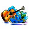 guitar with hearts